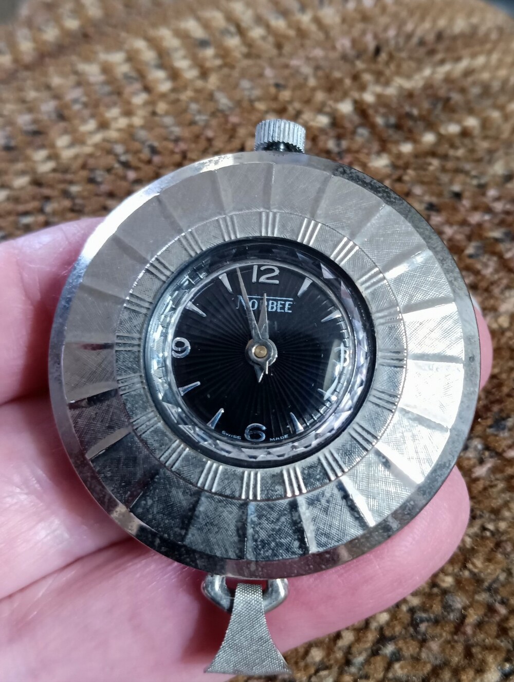 Vintage Norbee Winding Watch Pendant WORKS!
